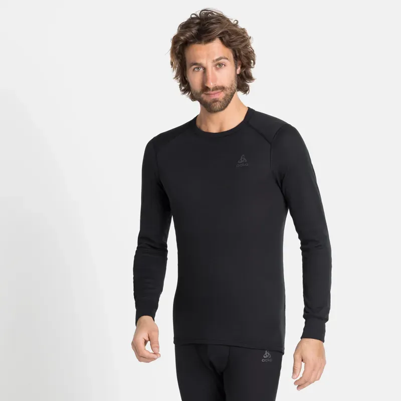 Odlo Active Warm Eco Long-Sleeve Men's Base Layer Top in Black