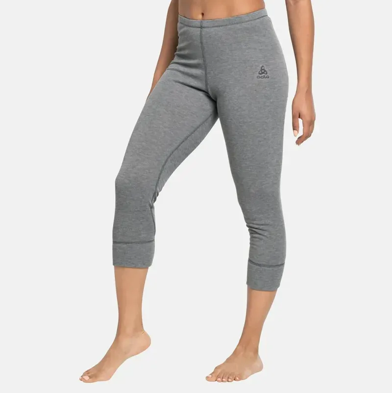 Odlo Active Warm Eco 3/4 Women's Base Layer Pants in Odlo Steel Grey