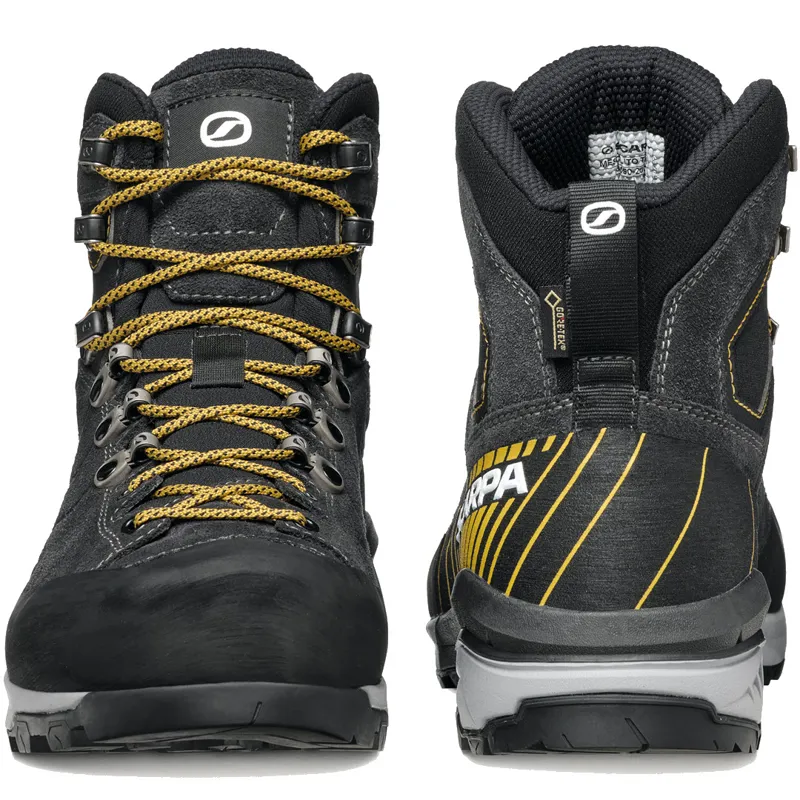 Scarpa Mescalito Trek GTX Approach Boots in Dark Anthracite-Mustard-2