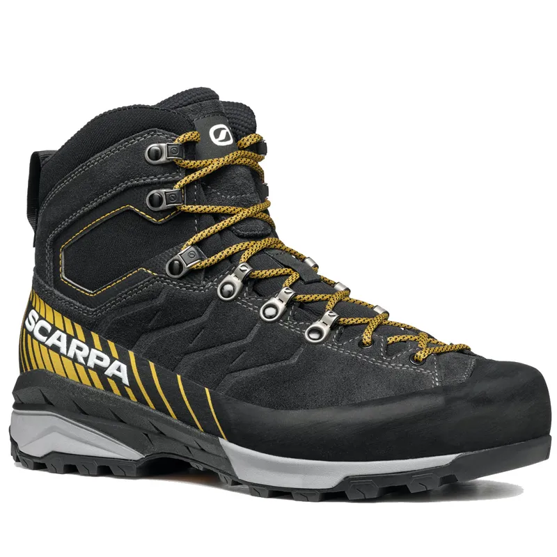 Scarpa Mescalito Trek GTX Approach Boots in Dark Anthracite-Mustard