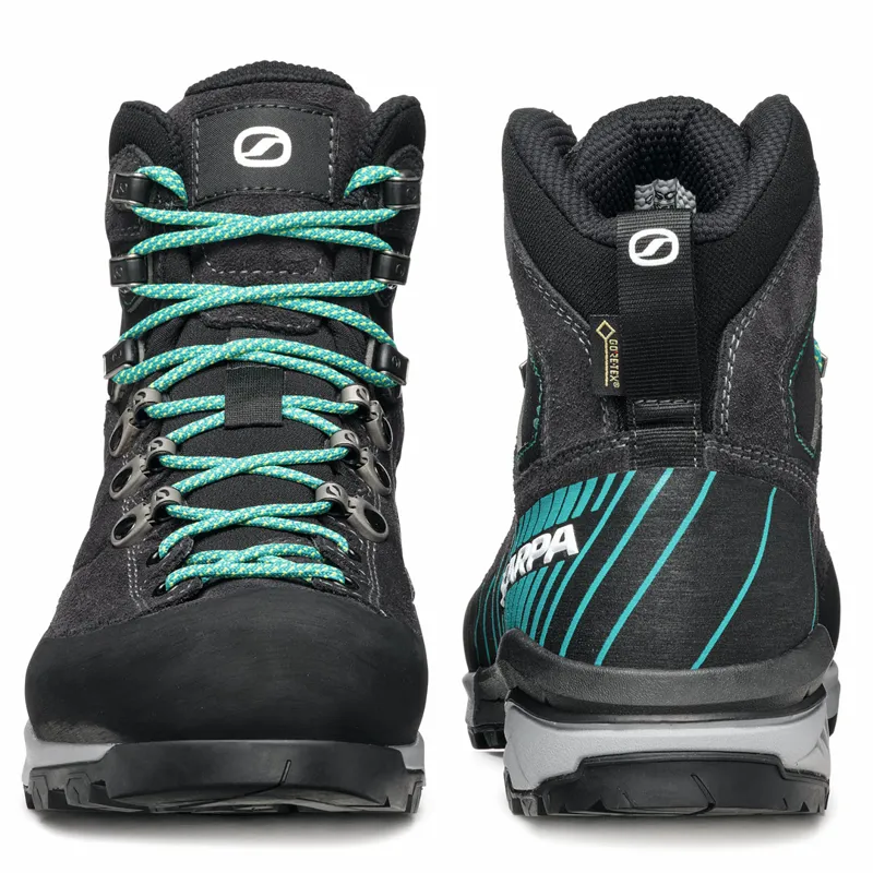Scarpa Mescalito Trek GTX Women's Boots in Dark-Anthracite-Tropical Green-2