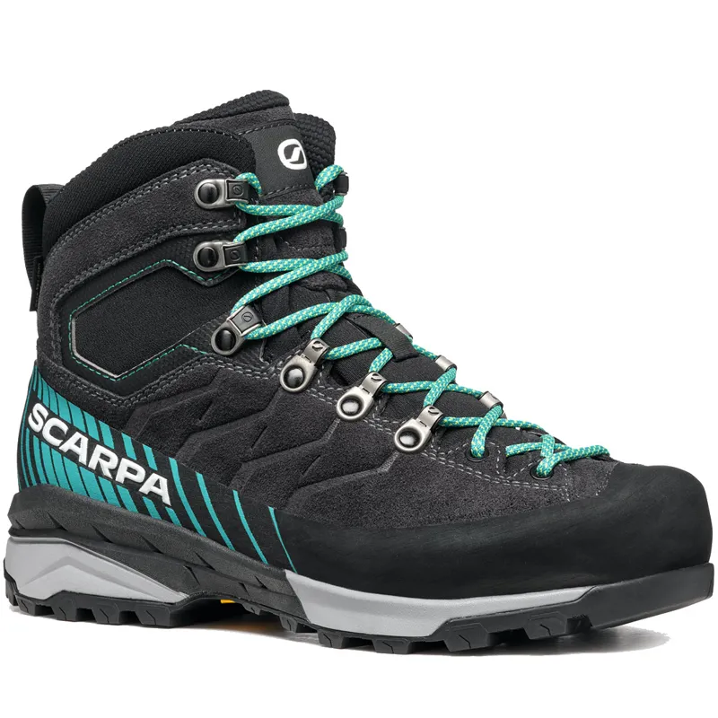 Scarpa Mescalito Trek GTX Women's Boots in Dark-Anthracite-Tropical Green