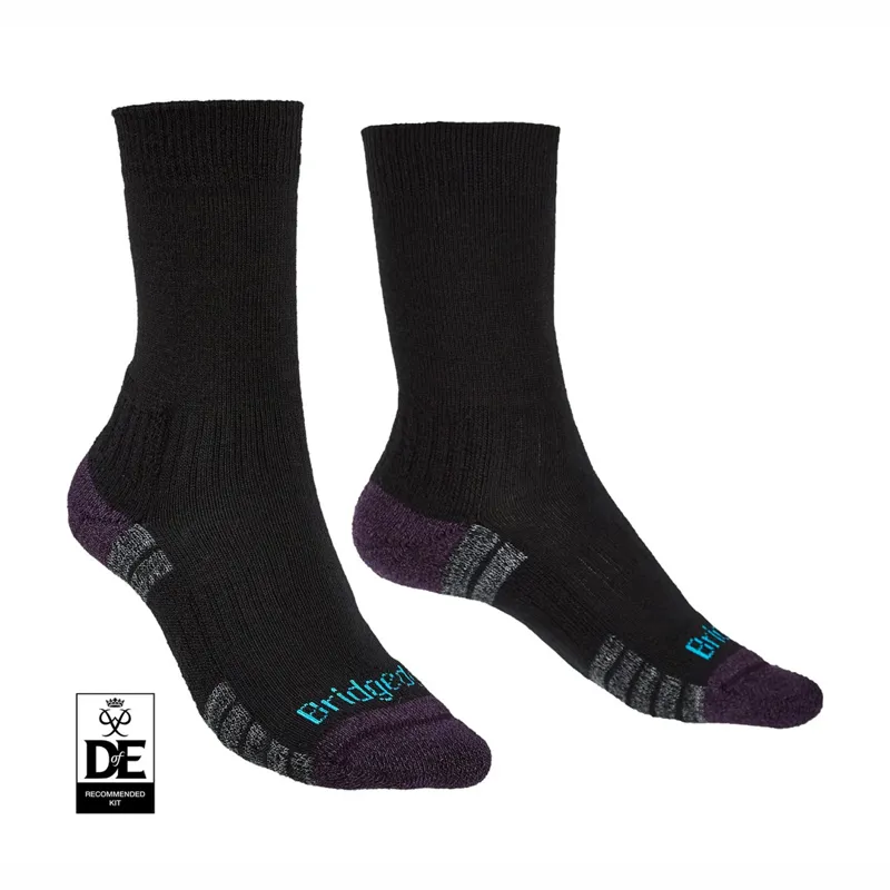 Bridgedale HIKE Lightweight Merino Performance Boot Women's Socks in Black/Purple