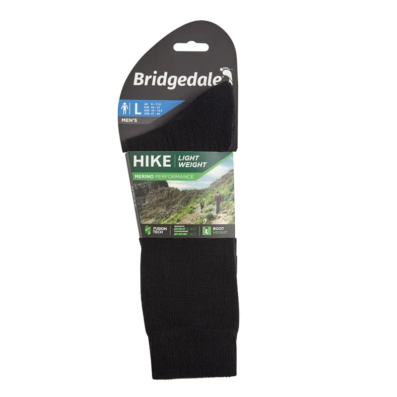 Bridgedale HIKE Lightweight Merino Performance Boot Men's Socks in Black-3