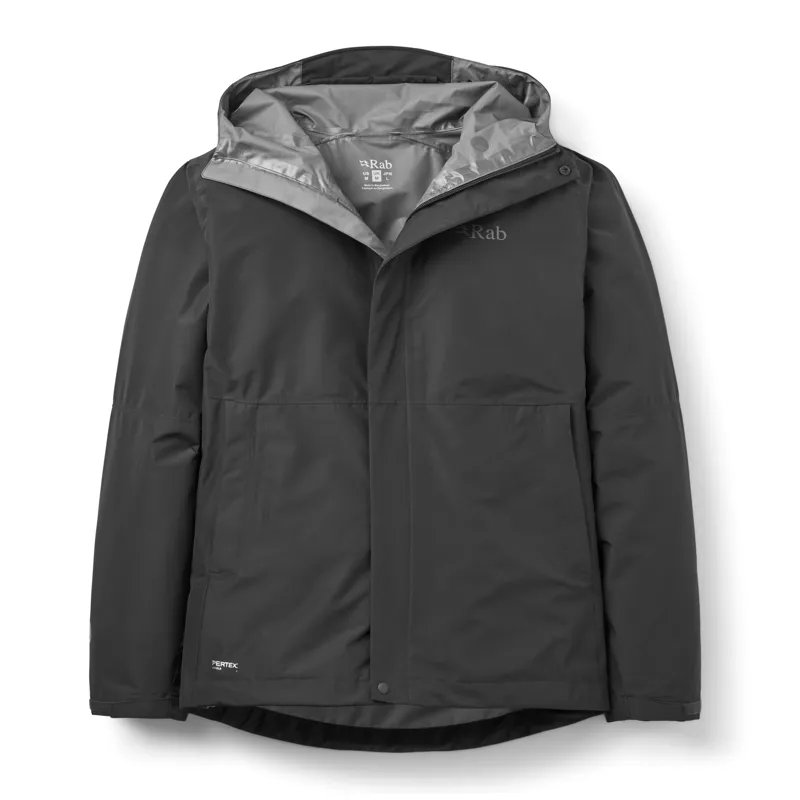 Rab Downpour Men's Waterproof Jacket in Black