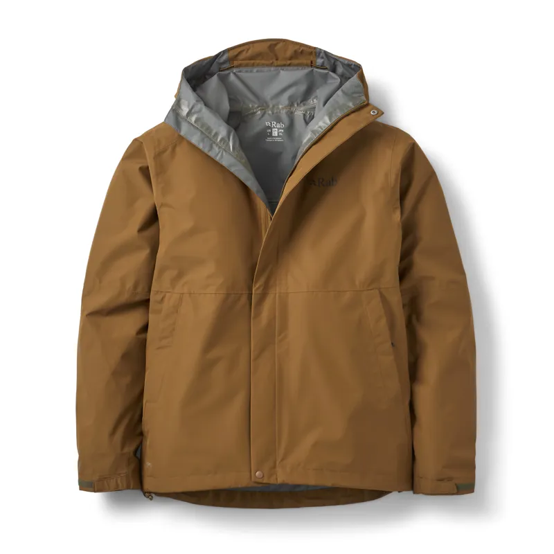 Rab Downpour Men's Waterproof Jacket in Oak