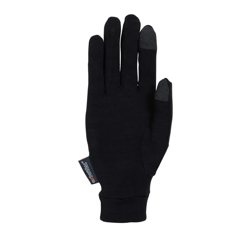Extremities Merino Touch Liner Glove in Black-1