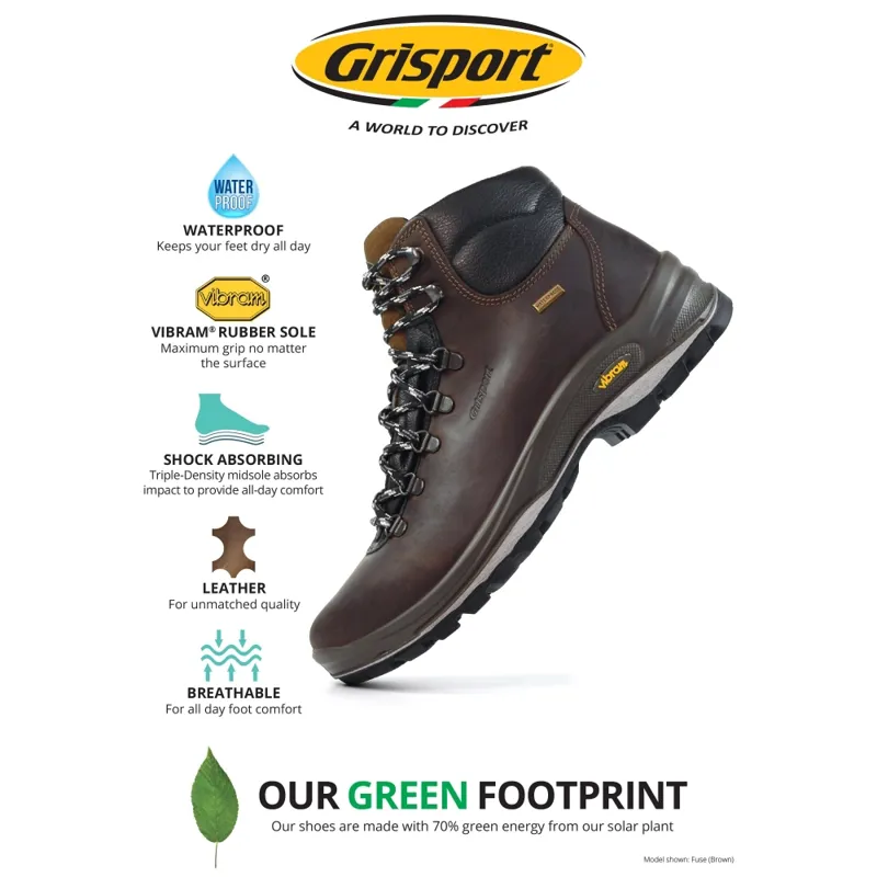 Grisport Fuse Hiker Walking Boot Unisex in Brown - Large Sizes -3