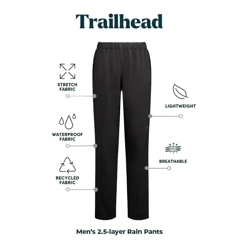 Kathmandu Trailhead Stretch 2.5L Rain Pants Men's in Black Stingray-1
