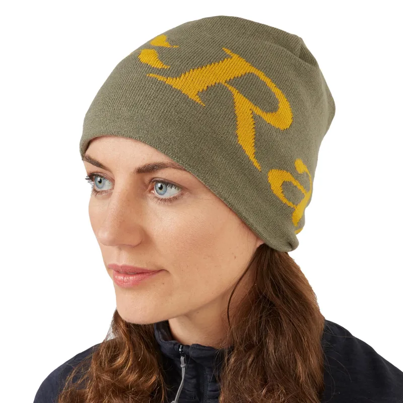 Rab Logo Beanie Unisex in Light Khaki/Sahara-2
