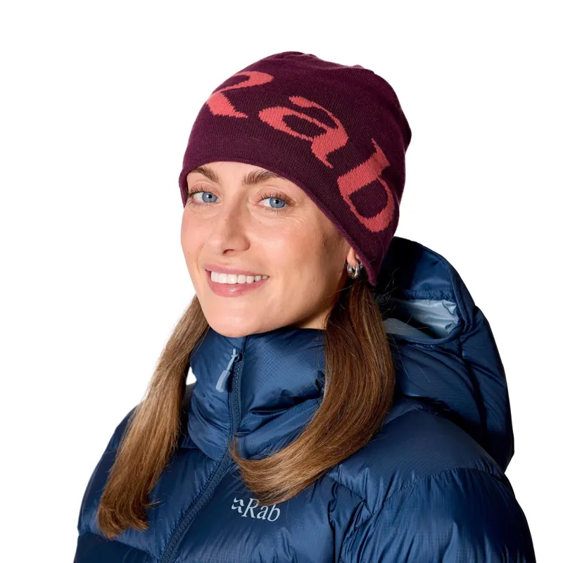 Rab Logo Beanie Unisex in Mulberry/Hibiscus-1