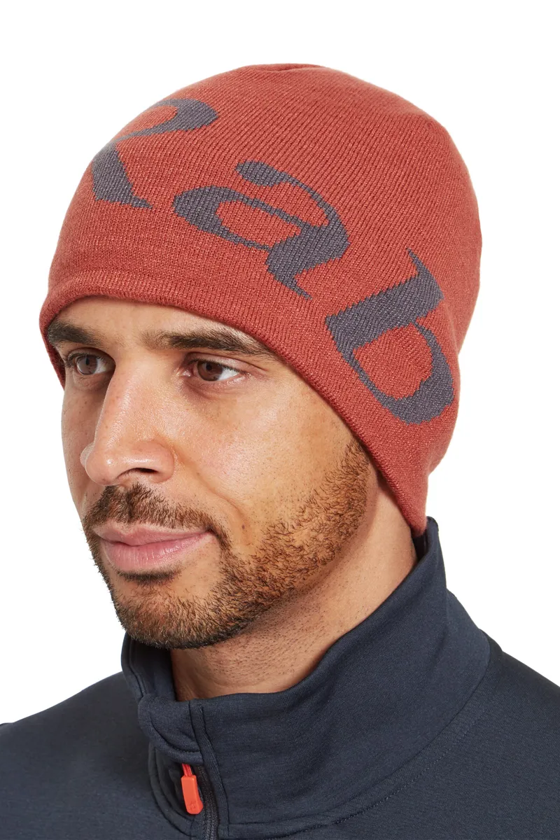 Rab Logo Beanie Unisex in Tuscan Red/Graphene-1