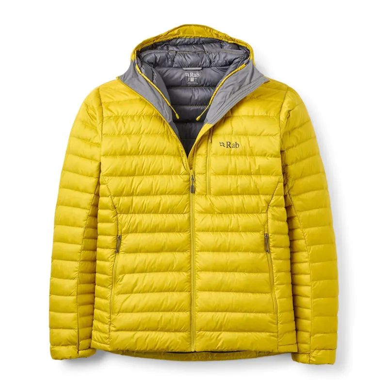 Rab Microlight Alpine Hooded Down Jacket Men's in Dark Pollen
