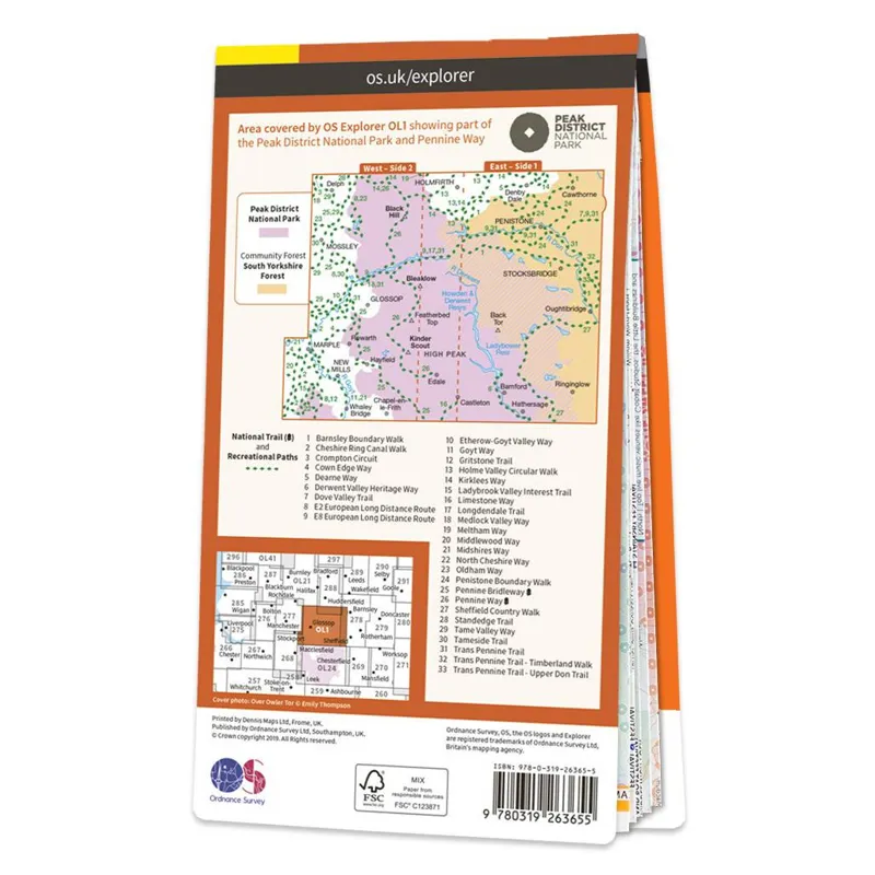 OS Explorer OL 1: The Peak District Dark Peak Area-1