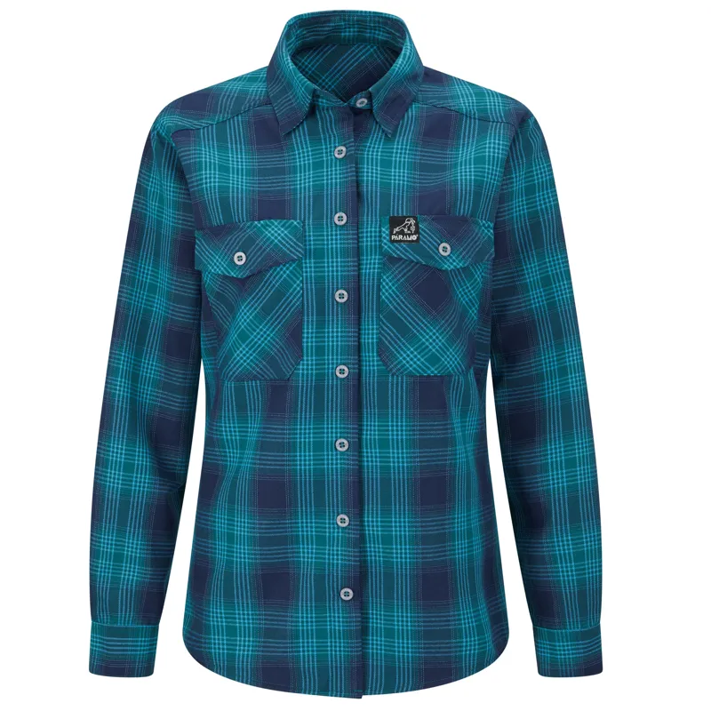 Paramo Katla Shirt Women's in Neon Plaid Check