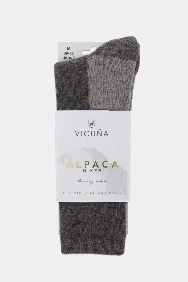 Vicuna Fully Cushioned Alpaca Hiker Sock in Grey-1
