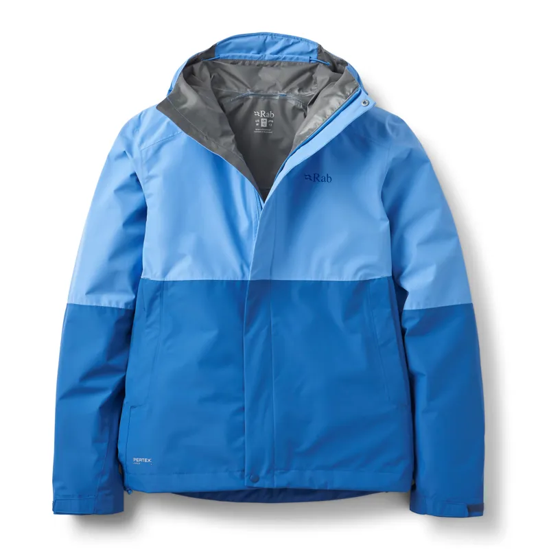 Rab Downpour Jacket Women's in Bluebird/Dark Bluebird