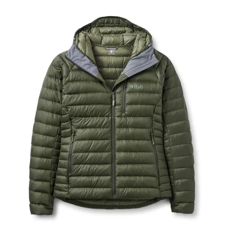 Rab Microlight Alpine Hooded Down Jacket Women's in Army