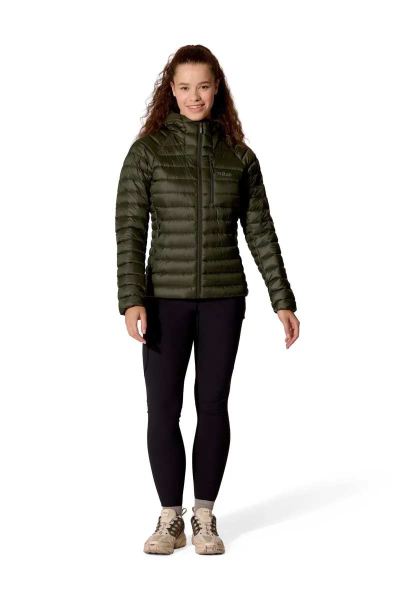Rab Microlight Alpine Hooded Down Jacket Women's in Army-4
