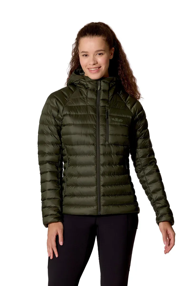 Rab Microlight Alpine Hooded Down Jacket Women's in Army-2