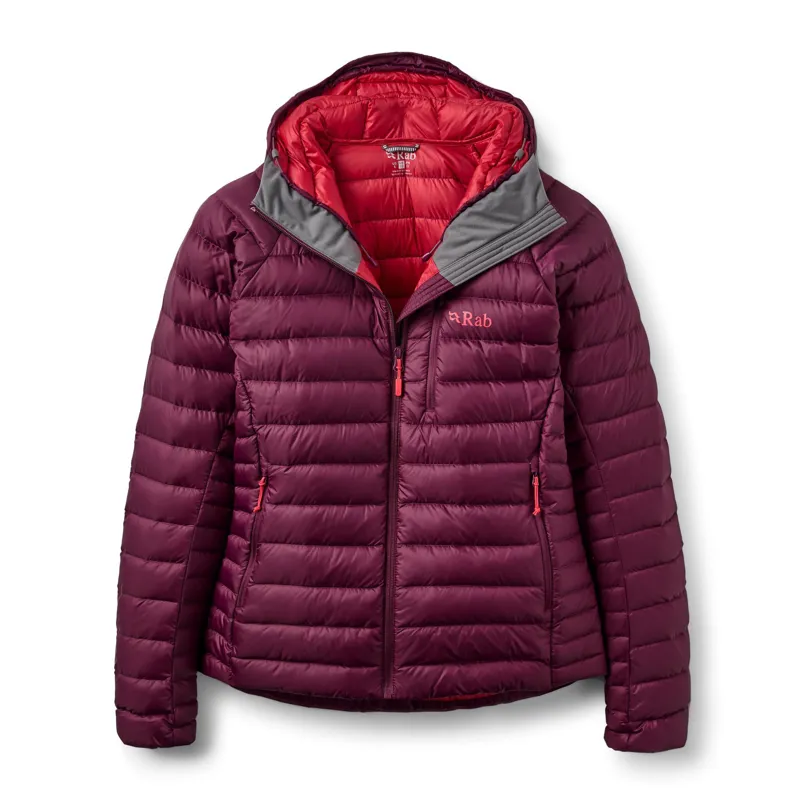 Rab Microlight Alpine Hooded Down Jacket Women's in Mulberry