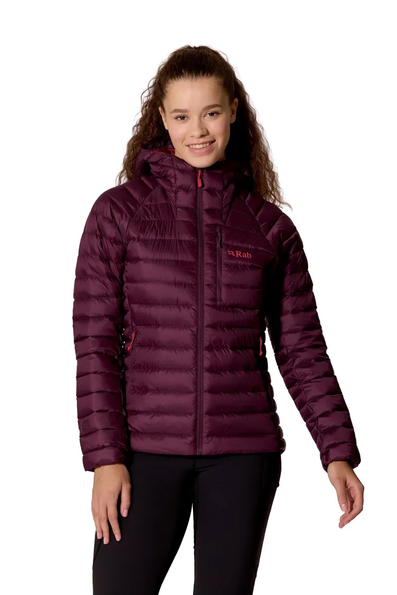 Rab Microlight Alpine Hooded Down Jacket Women's in Mulberry-2