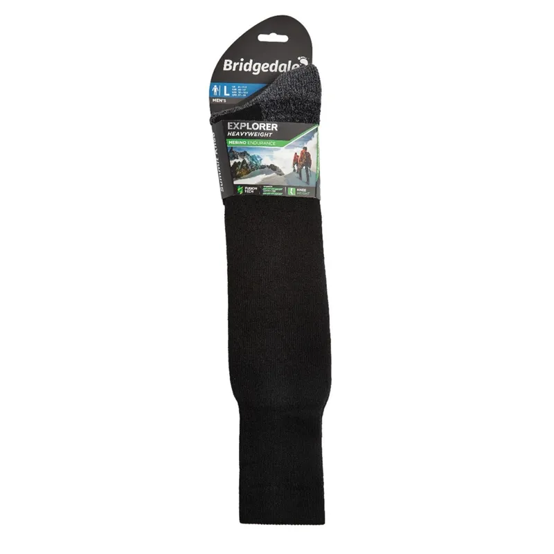 Bridgedale EXPLORER Heavyweight Merino Performance Knee Socks in Black-2