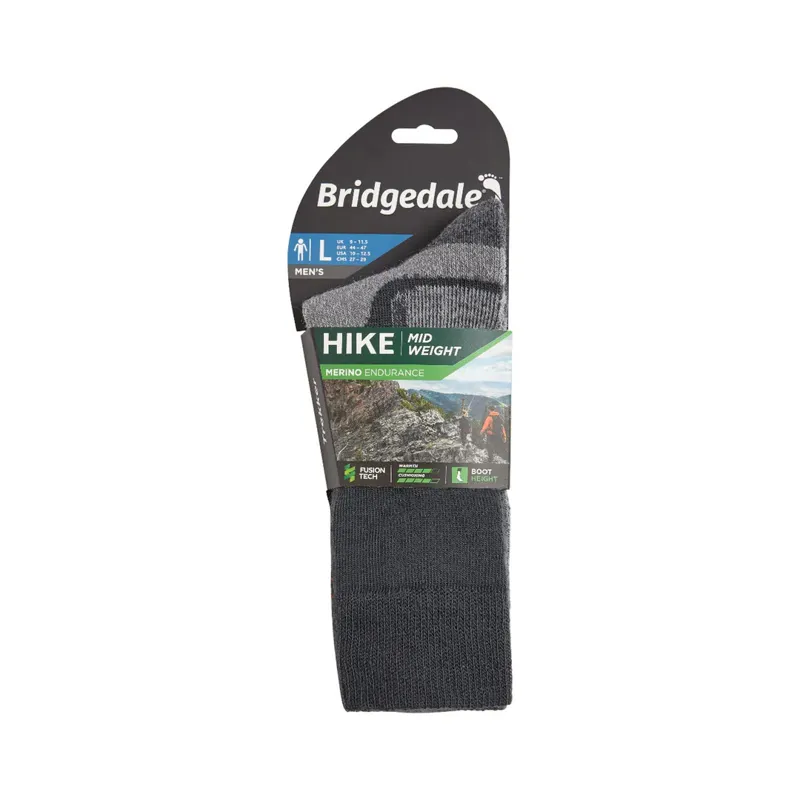 Bridgedale HIKE Midweight Merino Performance Boot Sock Men in Gunmetal-3