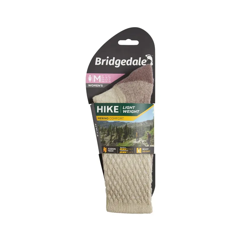 Bridgedale HIKE Lightweight Merino Comfort Boot Sock Women's in Sand-2