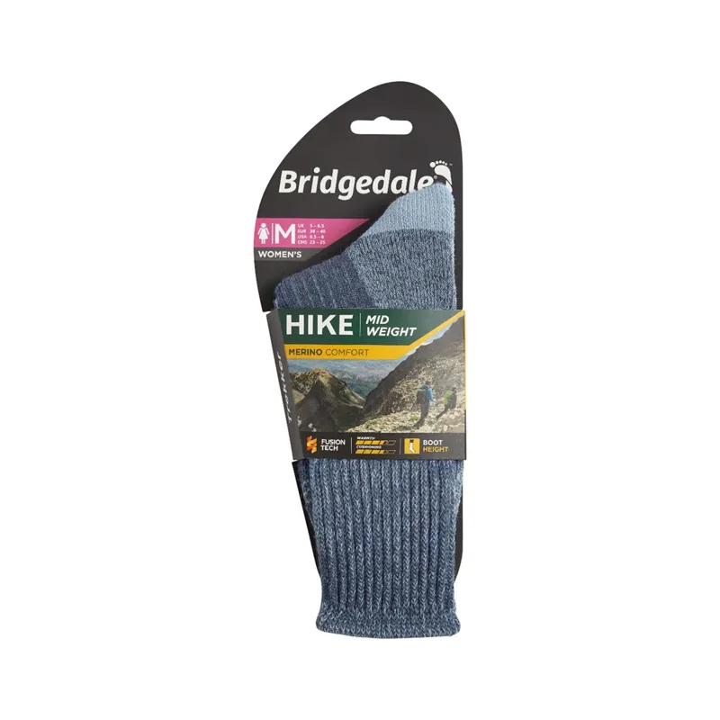 Bridgedale HIKE Midweight Merino Comfort Boot Sock Women's in Blue-2