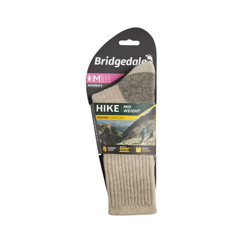 Bridgedale HIKE Midweight Merino Comfort Boot Sock Women's in Natural-2