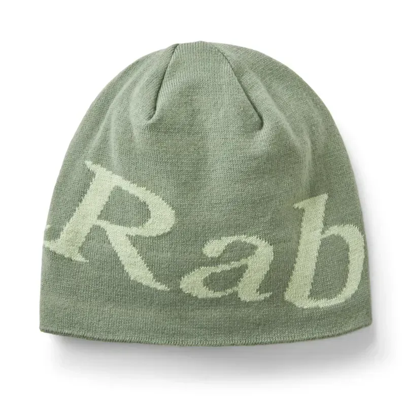 Rab Logo Beanie Unisex in Dark Fig Green/Fig Green